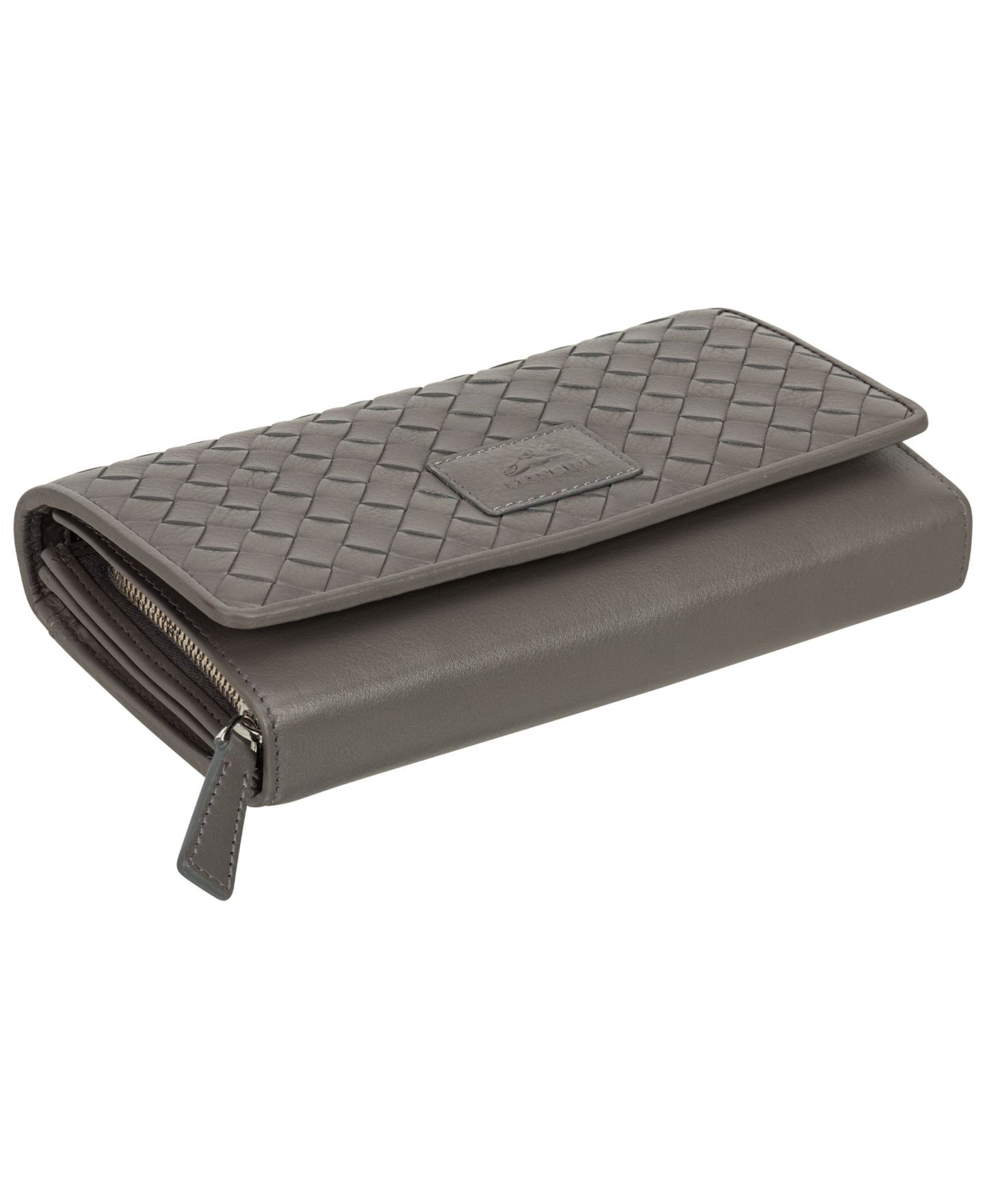 Женский кошелёк-клатч Mancini Basket Weave с RFID-защитой, цвет: Серый — фото 5
