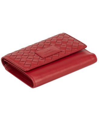 Women's Basket Weave Collection RFID Secure Mini Clutch Wallet