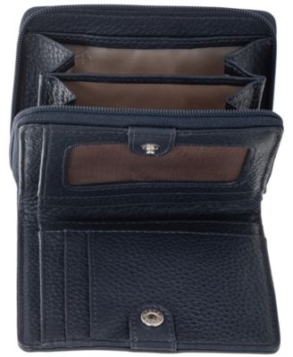 Women's Pebbled Collection RFID Secure Mini Clutch Wallet