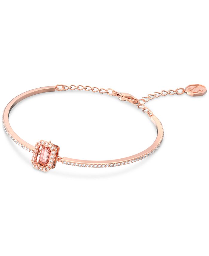 Swarovski Rose Gold-Tone Crystal Octagon Halo Bangle Bracelet - Macy's