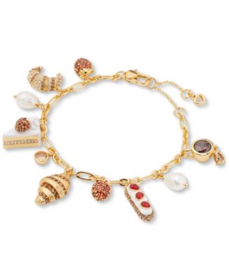 kate spade new york - Gold-Tone Crystal Sweet Treat Charm Bracelet