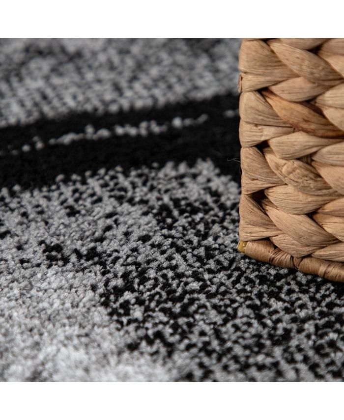 Paco Area Rug Mondial Artistic Design Grey Black 47'' x 67