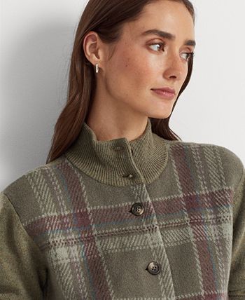 Lauren Ralph Lauren Plaid Wool Blend Coat