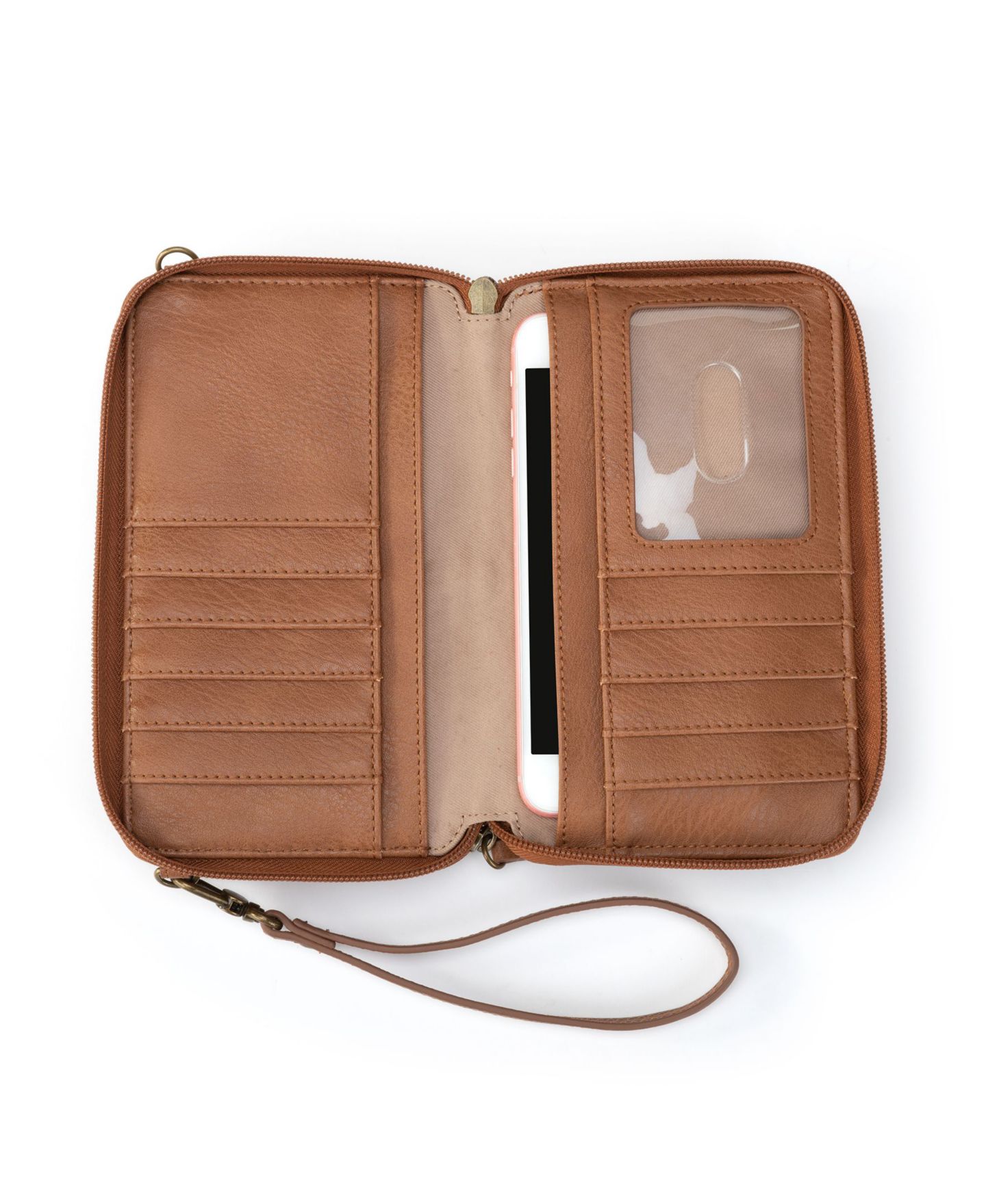 Женский кошелёк The Sak Sequoia Leather Smartphone Convertible Crossbody Wallet, цвет: Табачный с принтом — фото 2