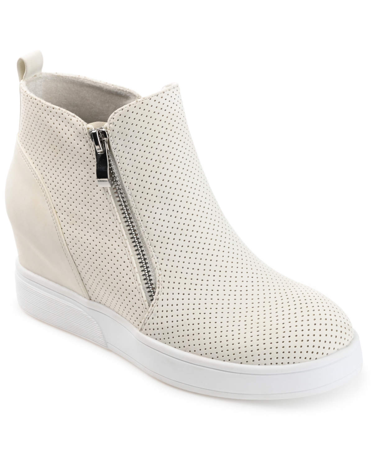 Shop Journee Collection Women's Pennelope Wedge Sneakers In Ivory