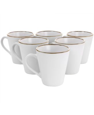 Elama Alejandro Gold-Tone Mugs, Set of 6 - Macy's