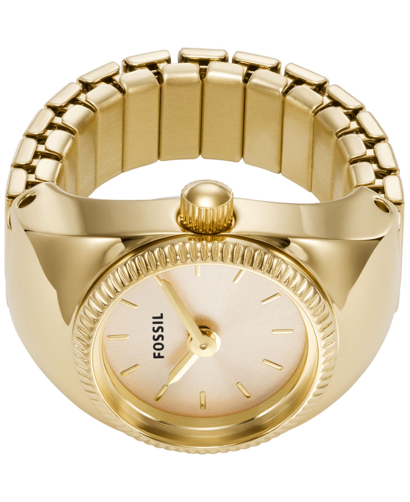 Женские часы Fossil Ring Watch Two-Hand Gold-Tone Stainless Steel Bracelet Watch, 15mm, цвет: Золотой — фото 4
