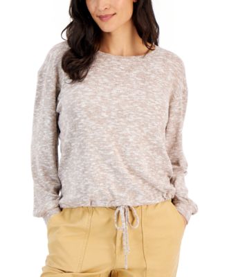 Style & Co - Women's Printed Cinch-Waist Scoop-Neck Top