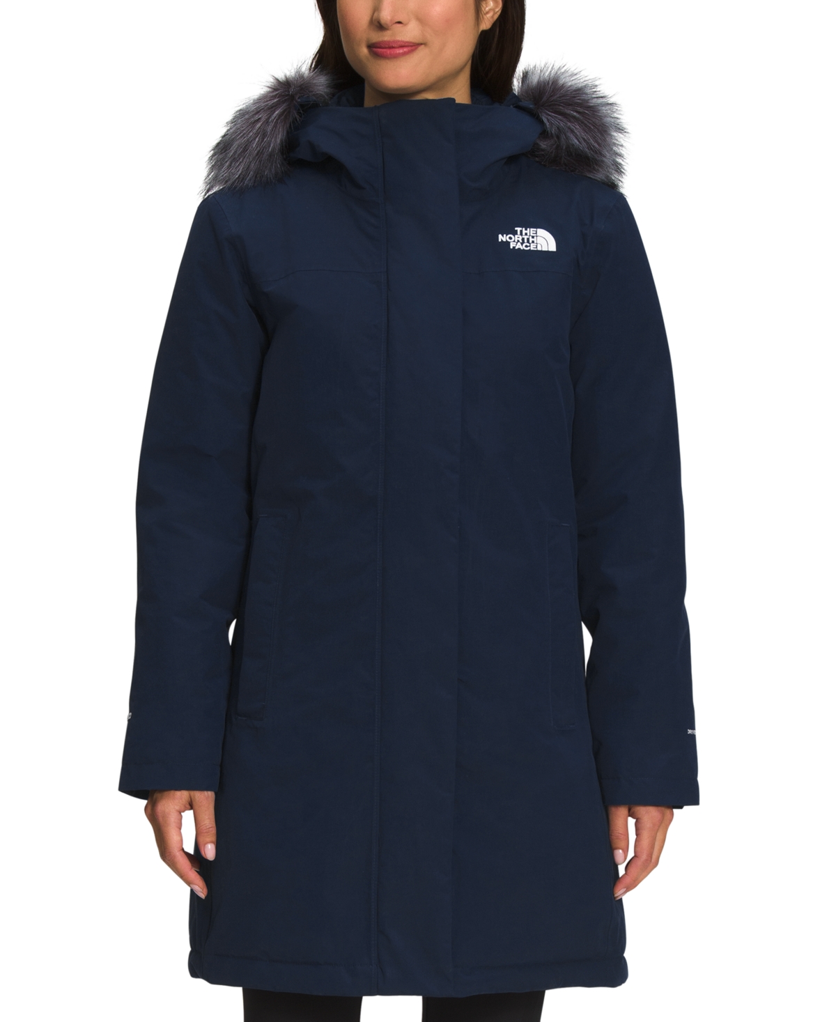 The North Face Women's Arctic Hooded Faux-fur-trim Parka In Blue