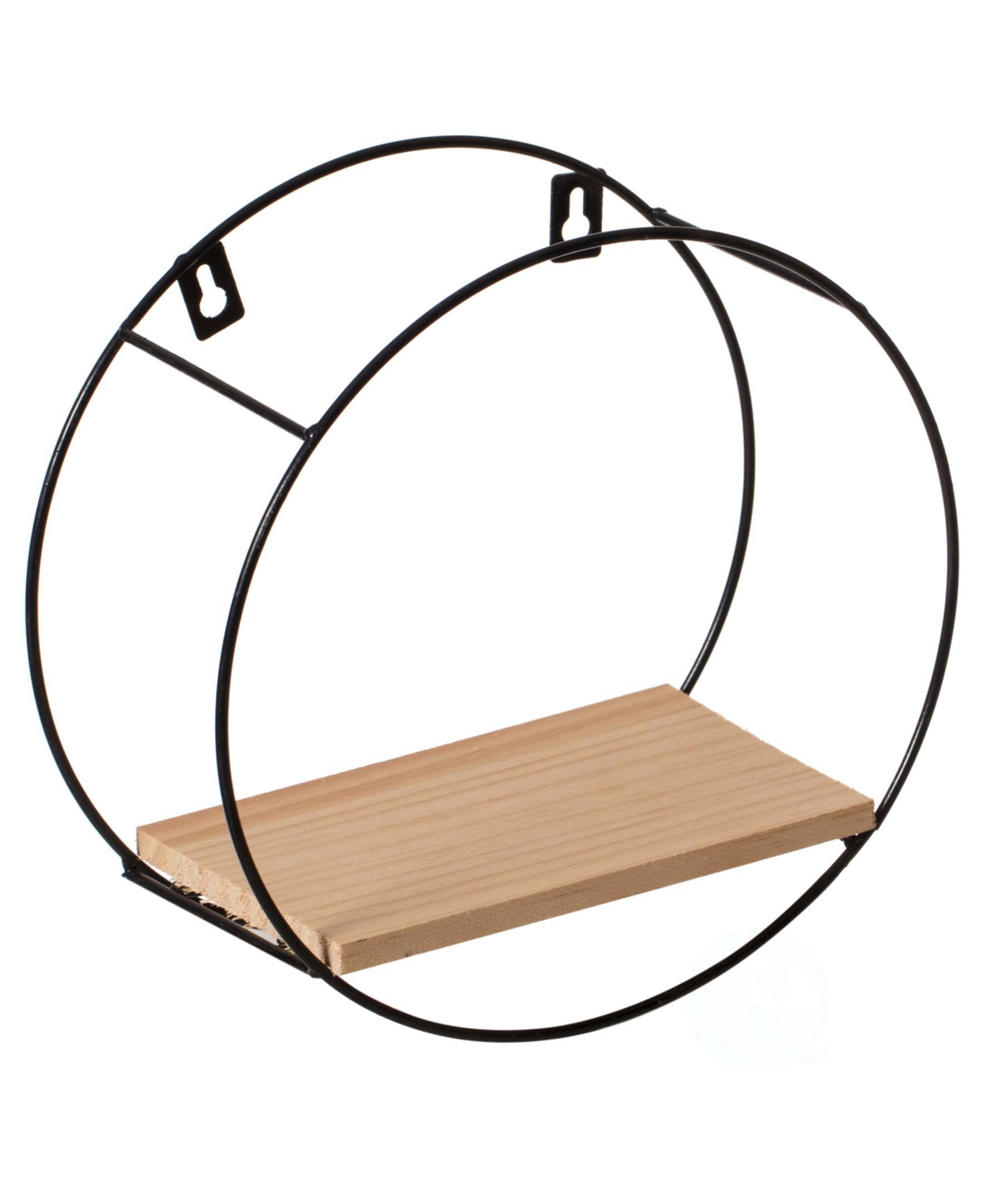 Round, Wall Mount Floating Shelf - Brown