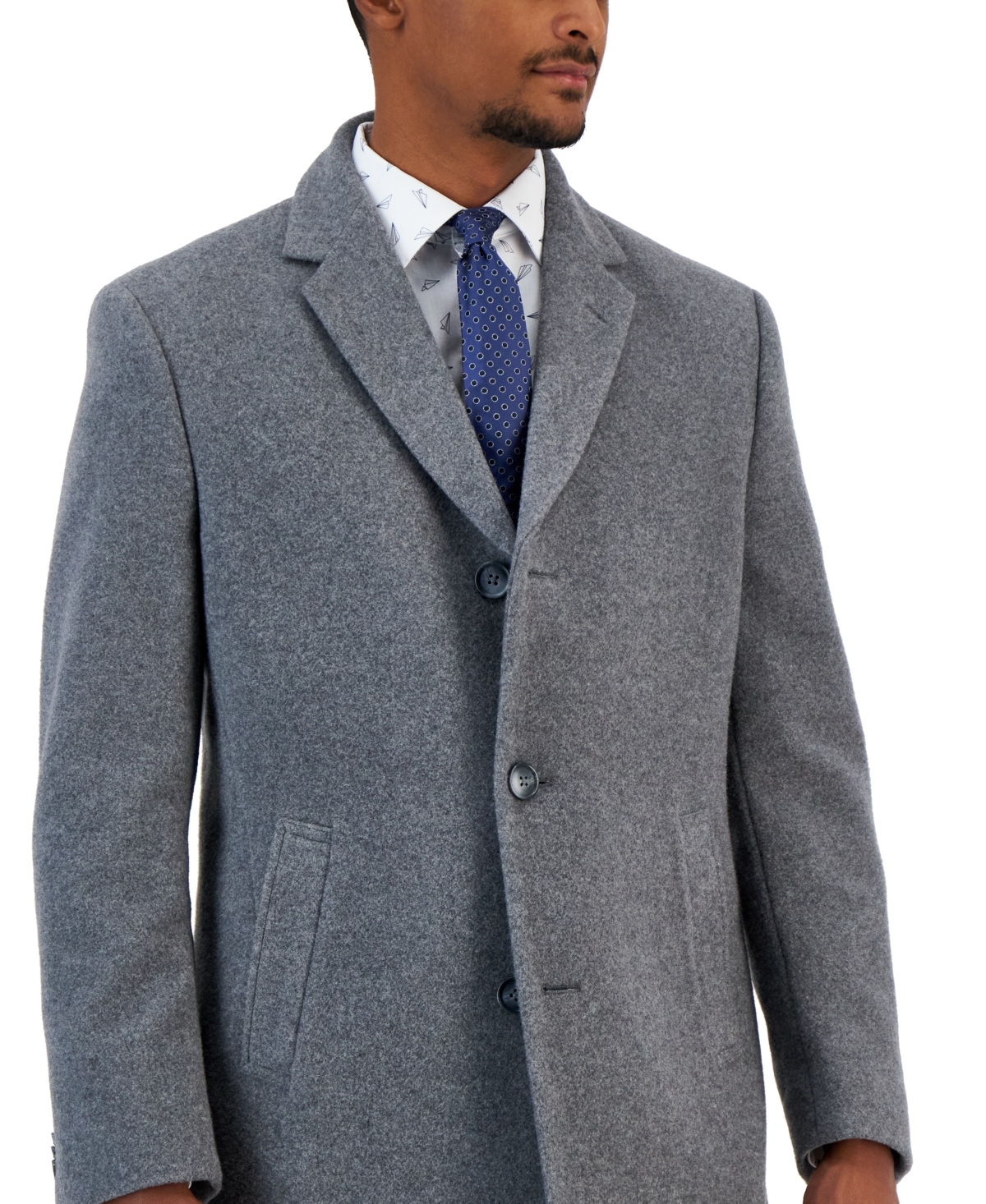 Nautica Men's Barge Classic Fit Wool/Cashmere Blend Solid Overcoat