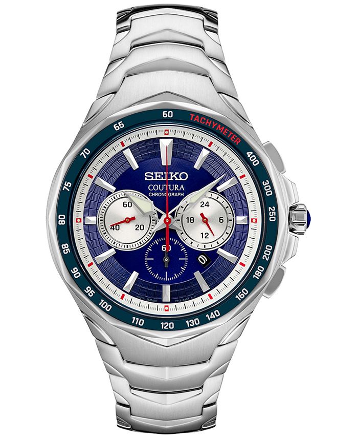 Seiko Men's Chronograph Coutura Stainless Steel Bracelet Watch 46mm &  Reviews - All Watches - Jewelry & Watches - Macy's