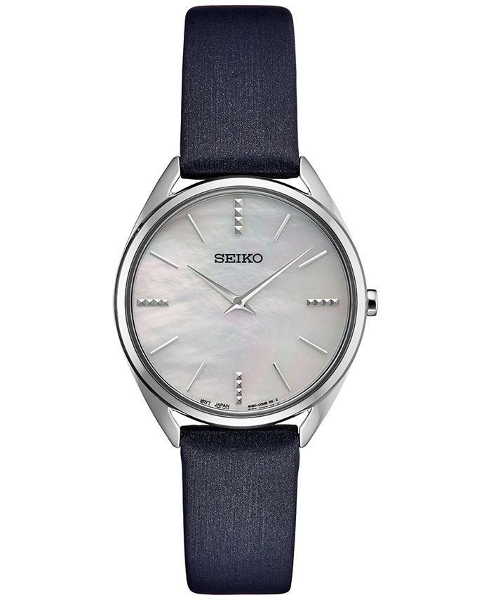 Seiko watch women's black leather strap online