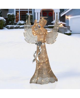53" Champagne gold-tone Praying Angel with LED Lights