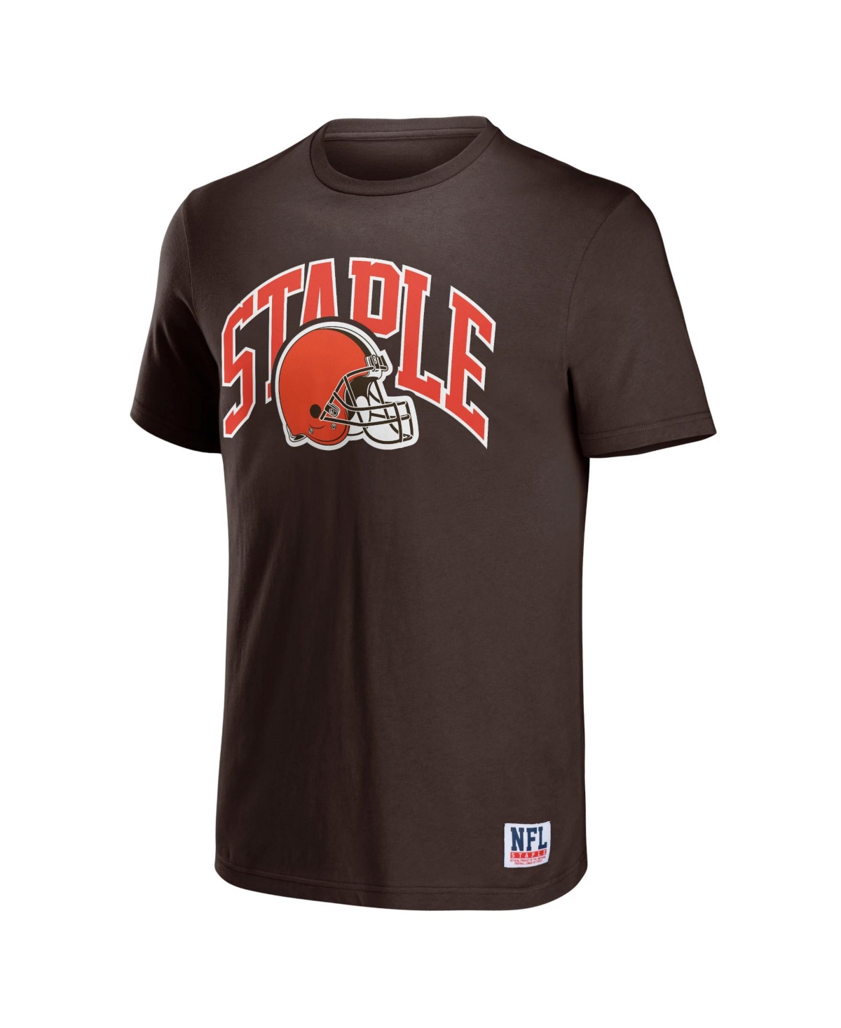 Shop Nfl Properties Men's Nfl X Staple Black Cleveland Browns Lockup Logo Short Sleeve T-shirt