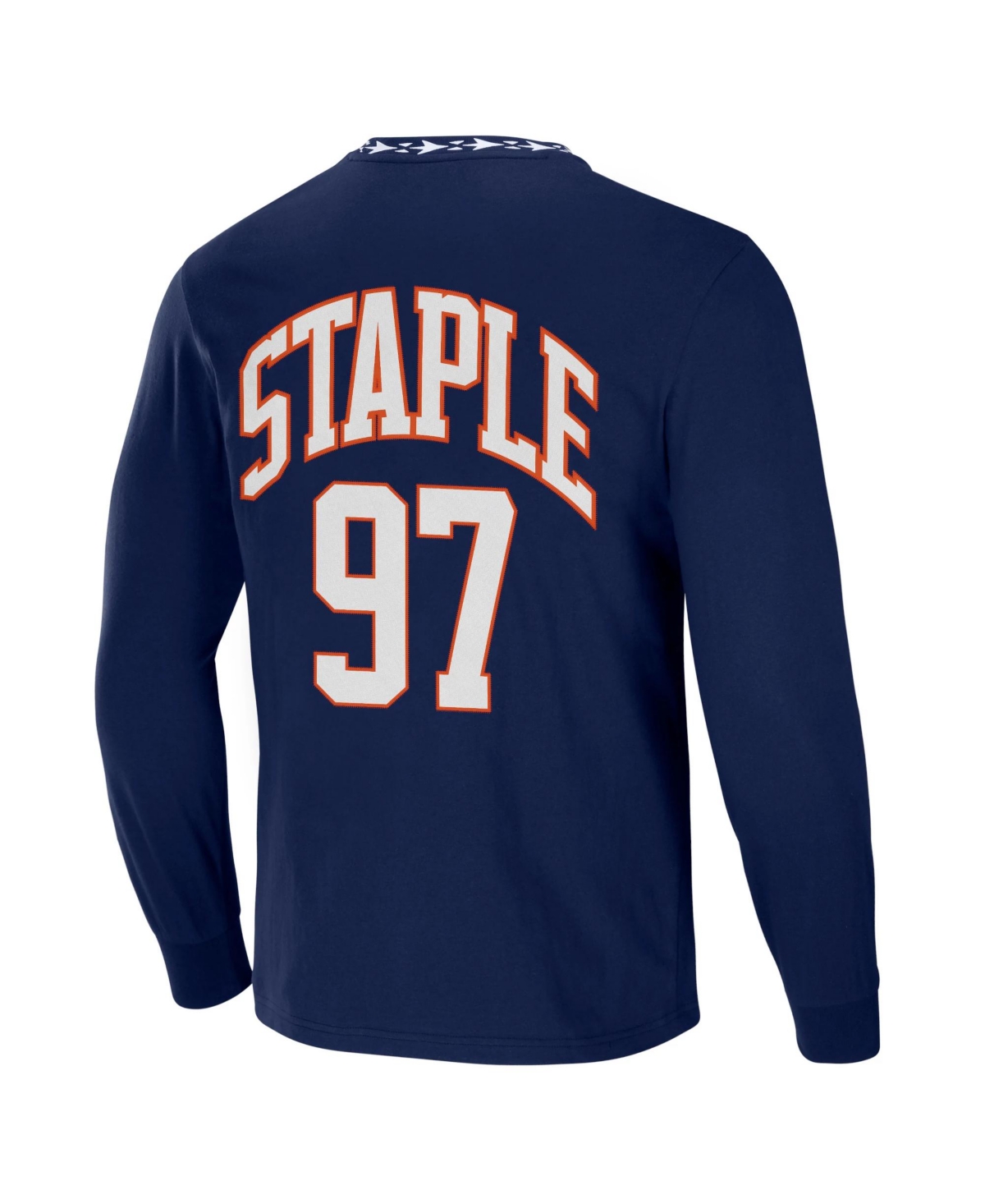 Shop Nfl Properties Men's Nfl X Staple Navy Chicago Bears Core Long Sleeve Jersey Style T-shirt