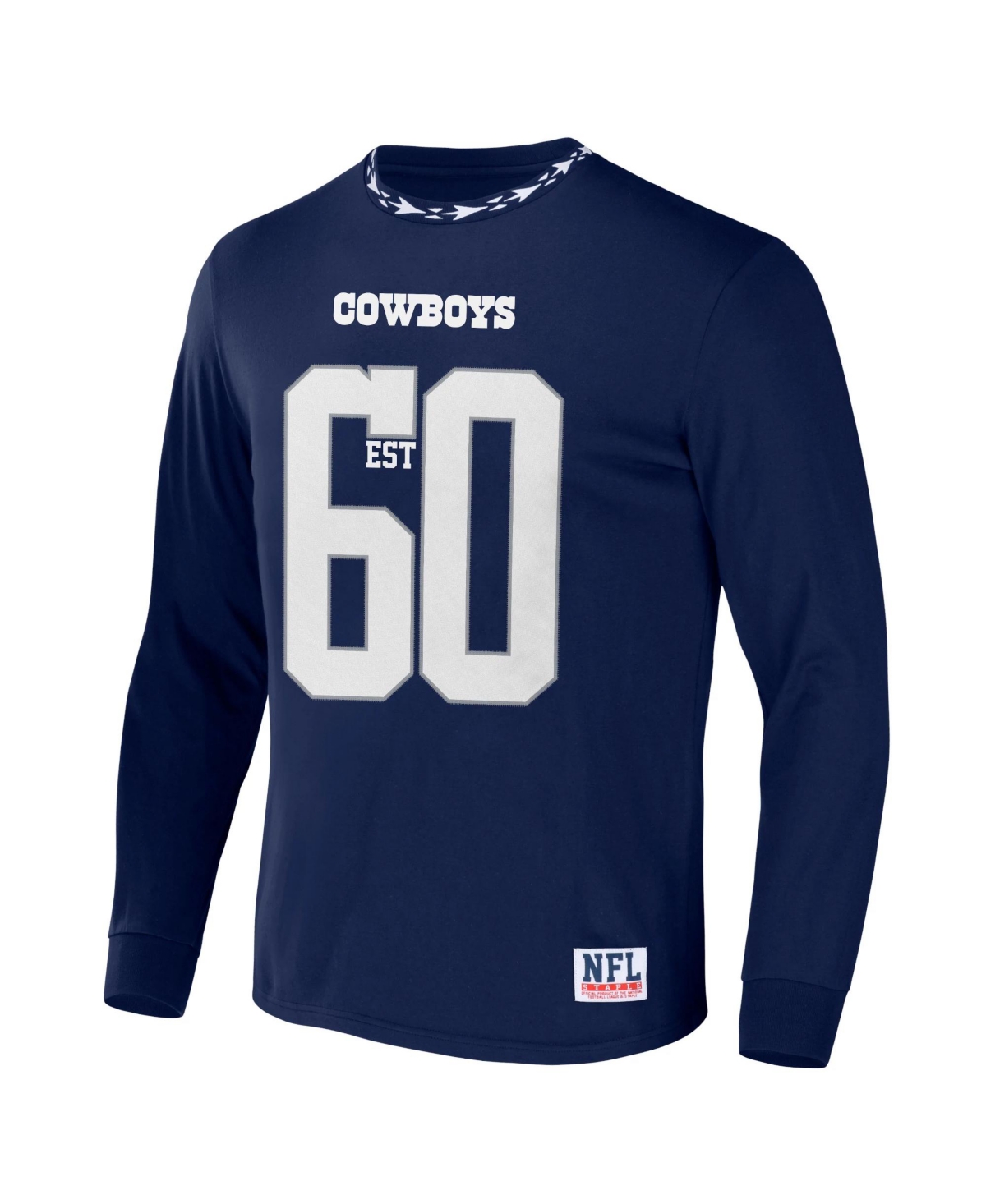 Shop Nfl Properties Men's Nfl X Staple Navy Dallas Cowboys Core Long Sleeve Jersey Style T-shirt
