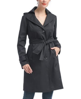 Macy's black trench coat womens best sale