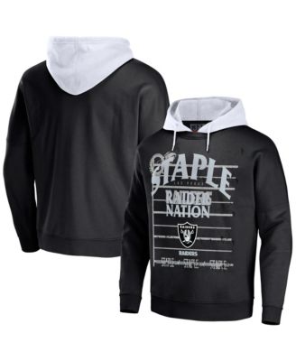 Men's NFL X Staple Black Las Vegas Raiders Oversized Gridiron Vintage-Like Wash Pullover Hoodie
