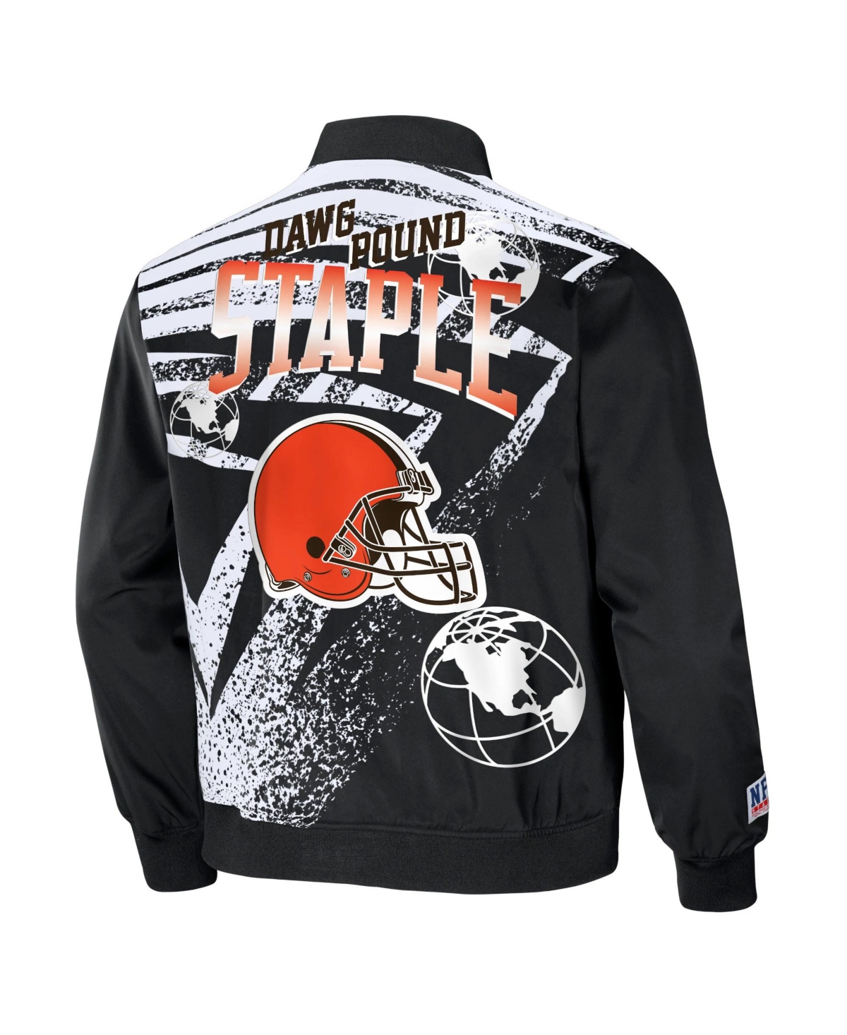 Shop Nfl Properties Men's Nfl X Staple Black Cleveland Browns Embroidered Reversable Nylon Jacket