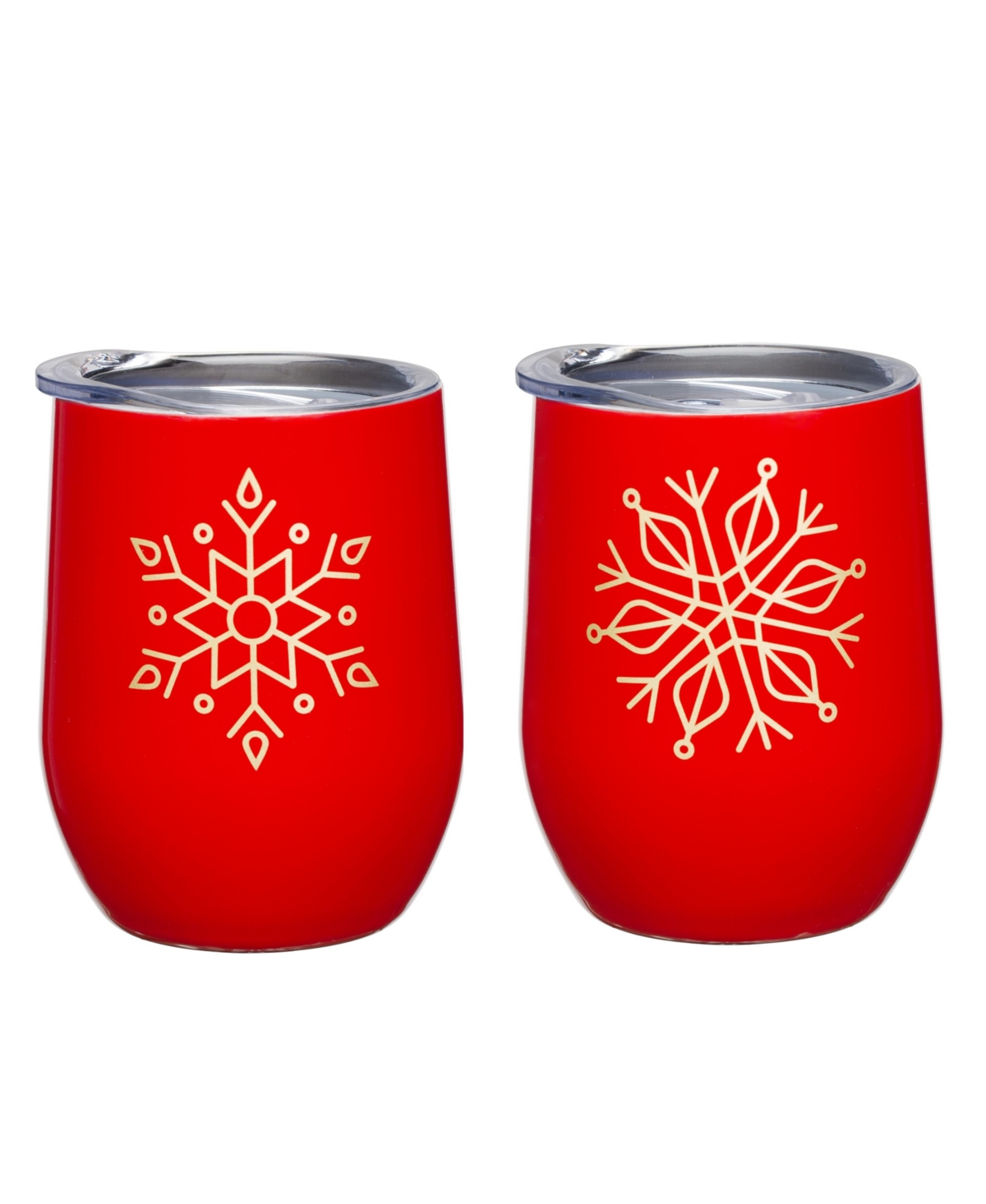 Cambridge Insulated Snowflake Wine Tumblers, Set Of 2 In Red