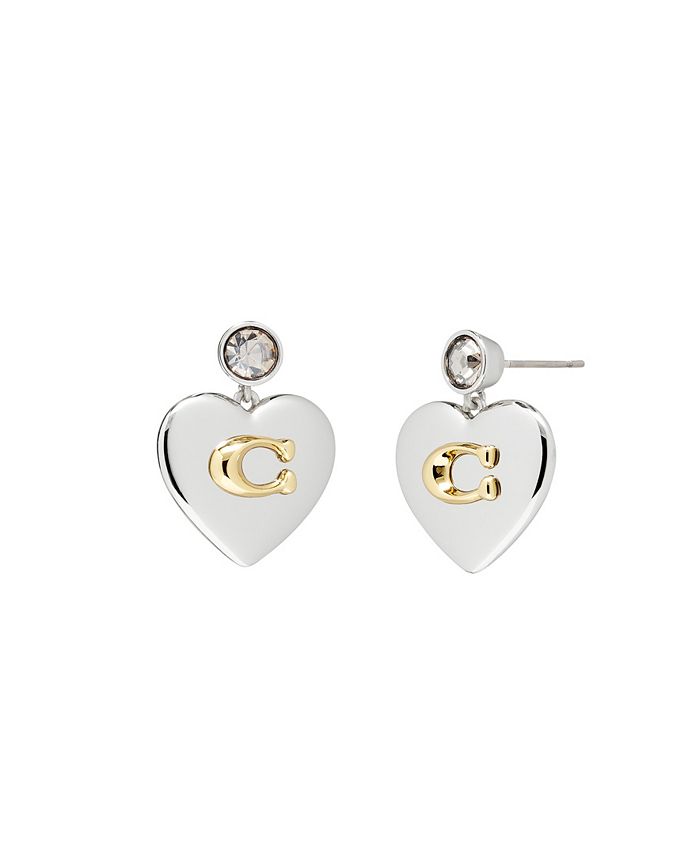 COACH Women's Signature Heart Drop Earrings & Reviews - Earrings - Jewelry  & Watches - Macy's
