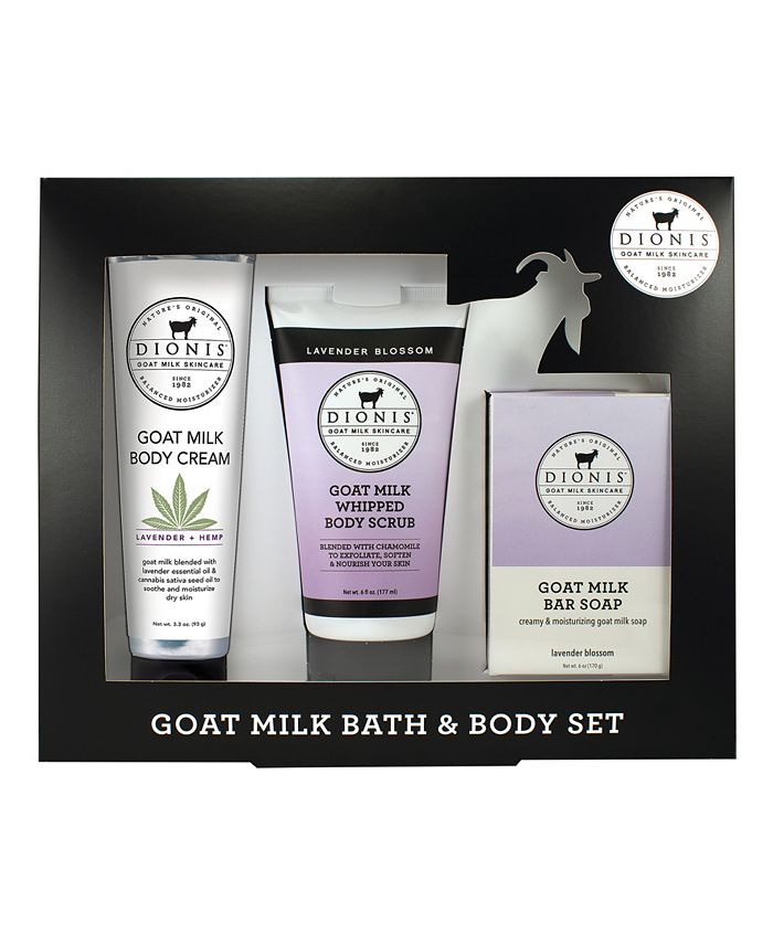 Dionis Lavender and Hemp Goat Milk Bath and Body Set, 3 Piece Macy's