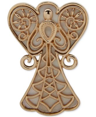 Anne Klein - Gold-Tone Mother of Pearl Angel Pin