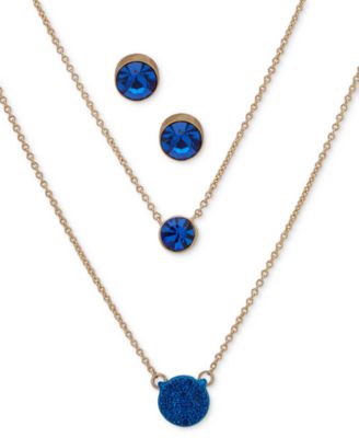 DKNY - Gold-Tone 2-Pc. Set Bold tone Crystal Necklace & Earrings