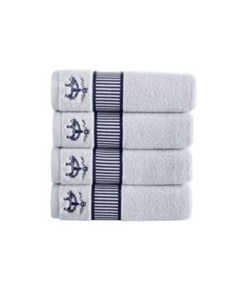 Brooks Brothers Fancy Border Bath Towels In White