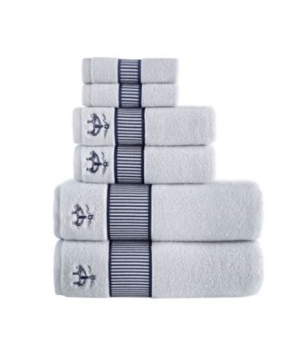 Brooks Brothers Fancy Border Bath Towels In White