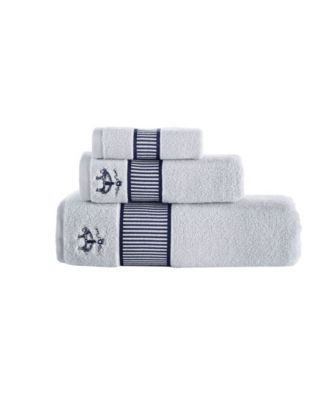 Brooks Brothers Fancy Border Bath Towels In White