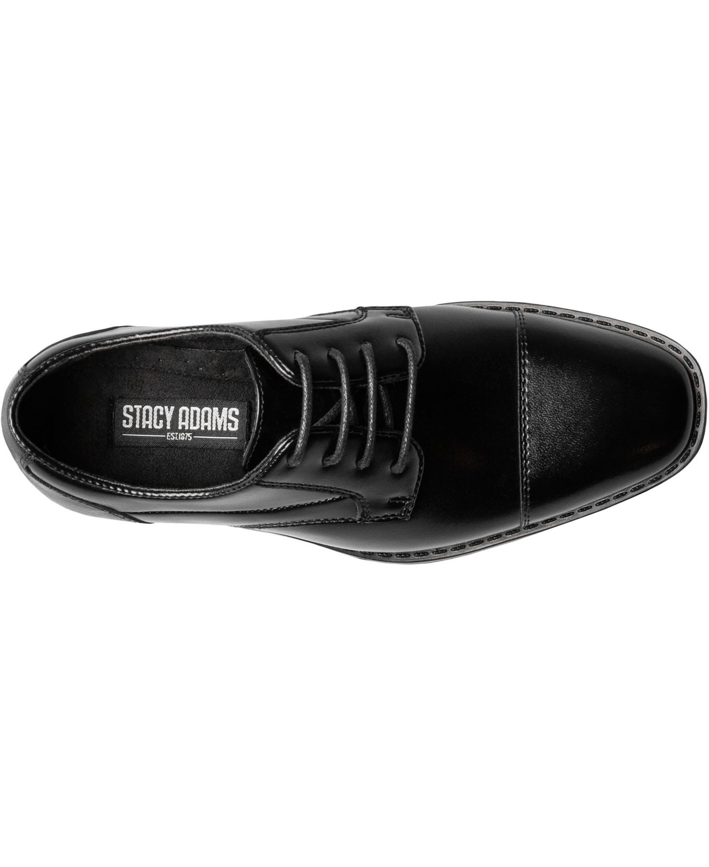 Туфли Stacy Adams Kallum Jr. Cap Toe Lace Up Shoes для мальчиков, цвет: Чёрный — фото 6