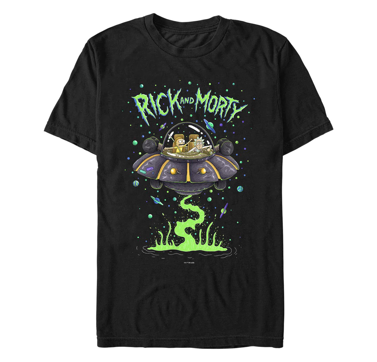 Men's Rick and Morty Spaceship Takeoff Short Sleeve T-shirt