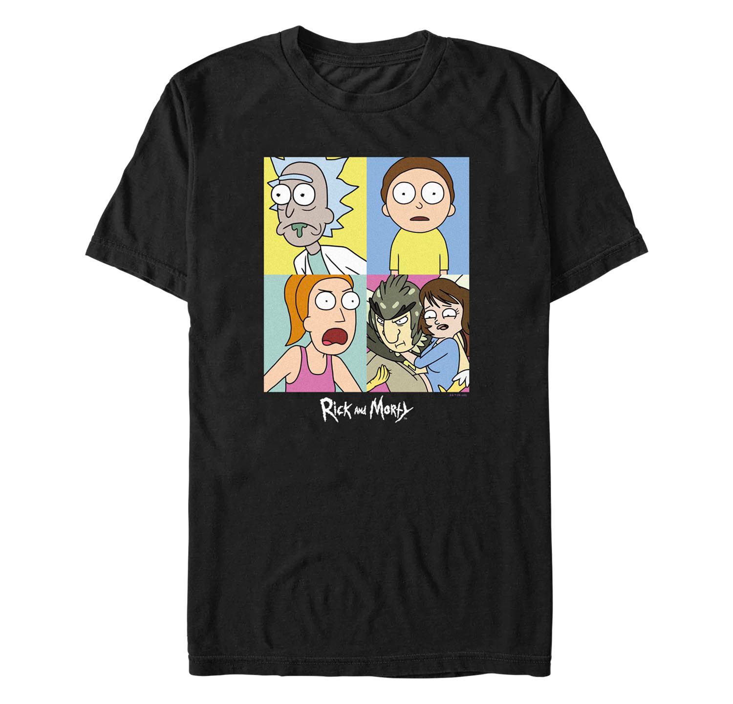 Men's Rick and Morty Color Shift Boxes Short Sleeve T-shirt