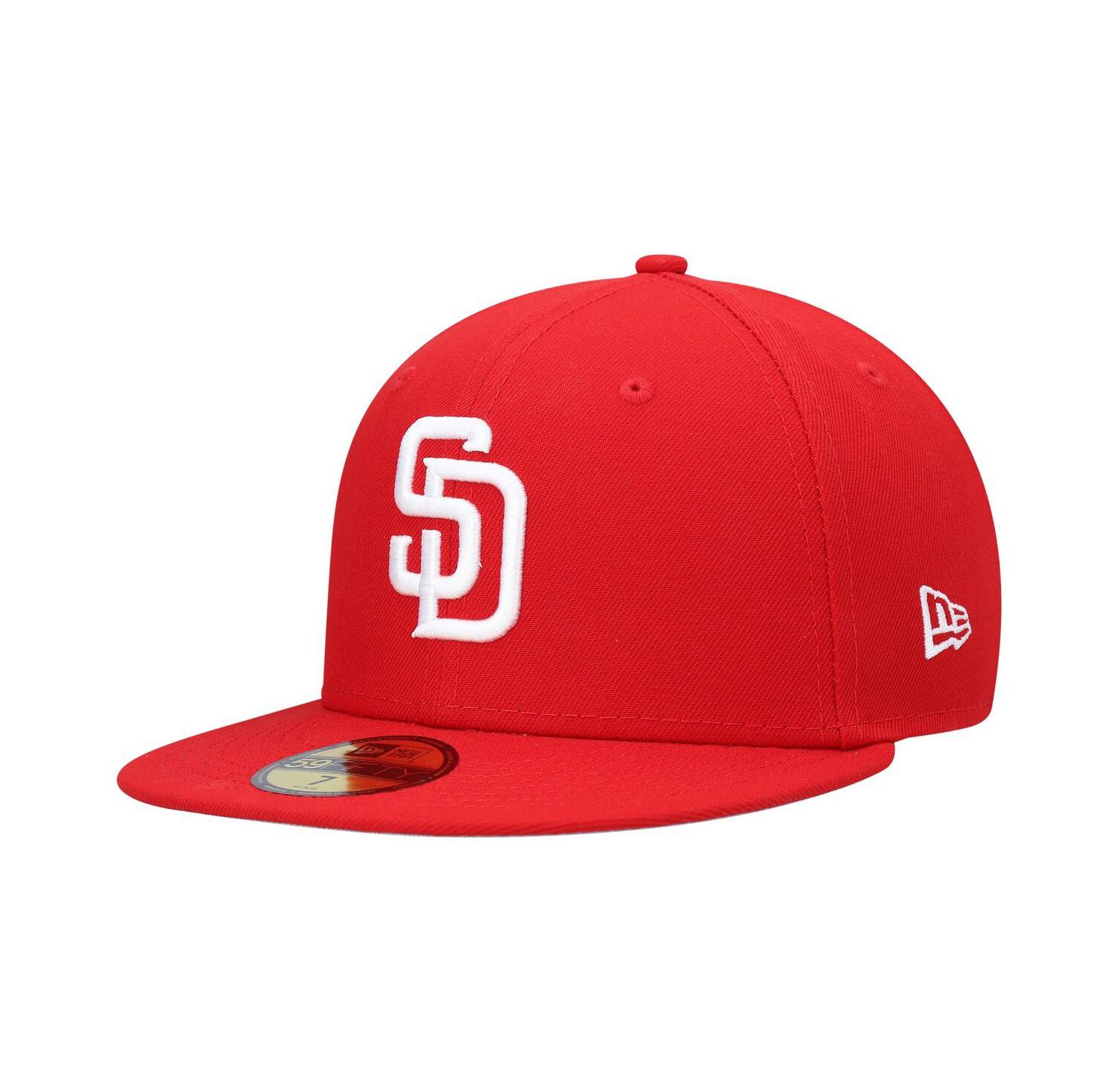 Men's Red San Diego Padres Logo White 59FIFTY Fitted Hat