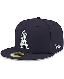 Men's Navy Los Angeles Angels Logo White 59FIFTY Fitted Hat