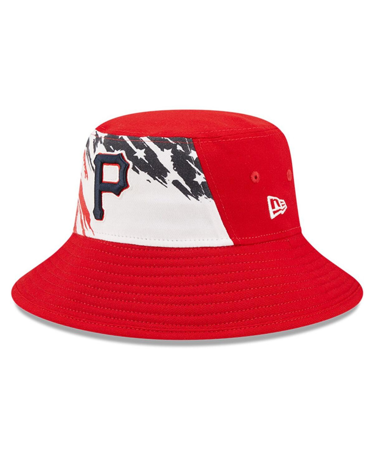Shop New Era Men's  Red Pittsburgh Pirates 2022 4th Of July Bucket Hat