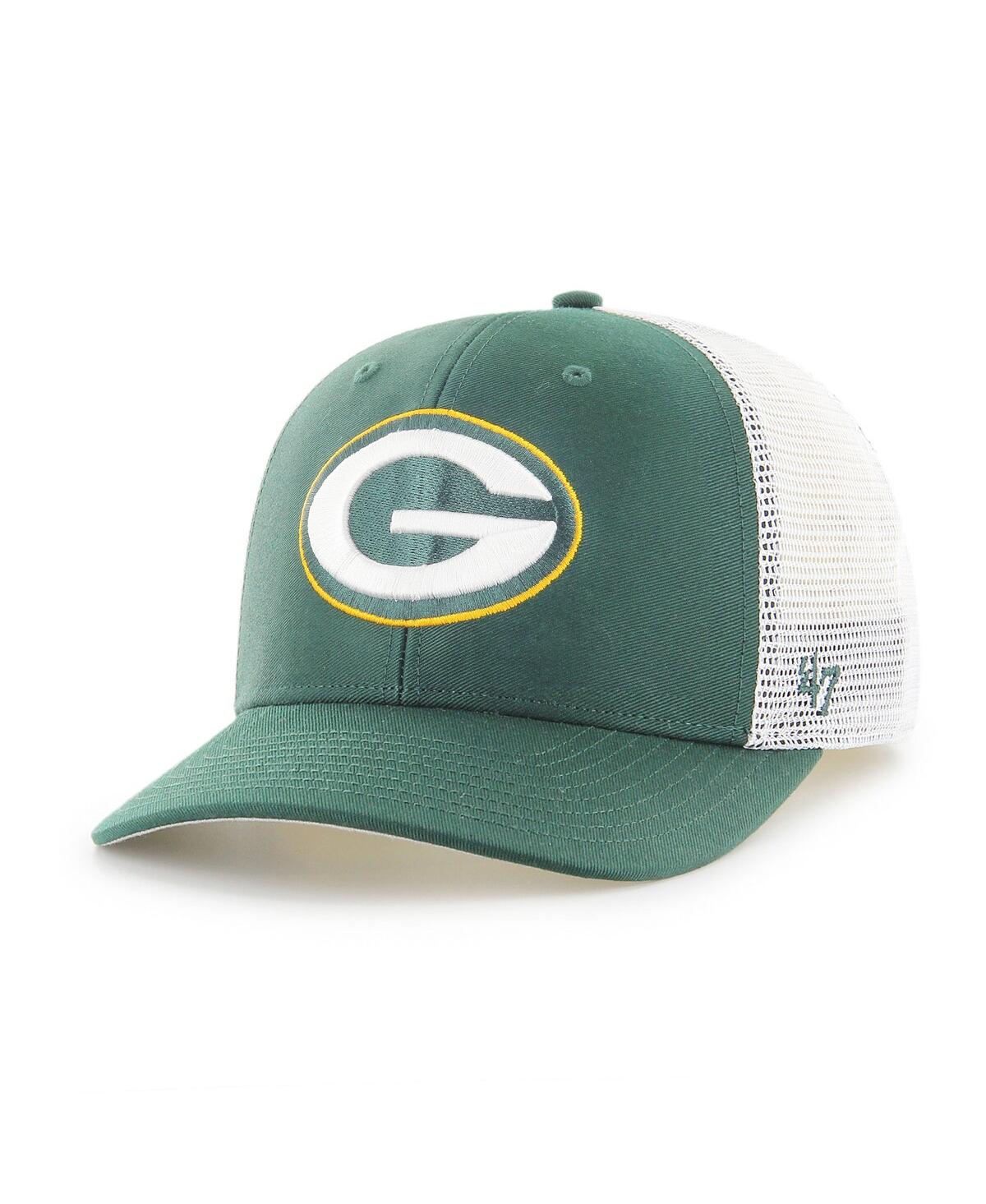 47 Brand Men's ' Green And White Green Bay Packers Trophy Trucker Flex Hat In Green,white