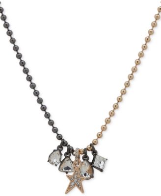 KARL LAGERFELD PARIS - Two-Tone Mixed Crystal & Star Multi-Charm Pendant Necklace, 16" + 3" extender