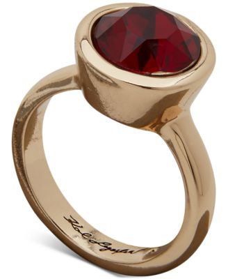 KARL LAGERFELD PARIS - Gold-Tone Red Stone Statement Ring