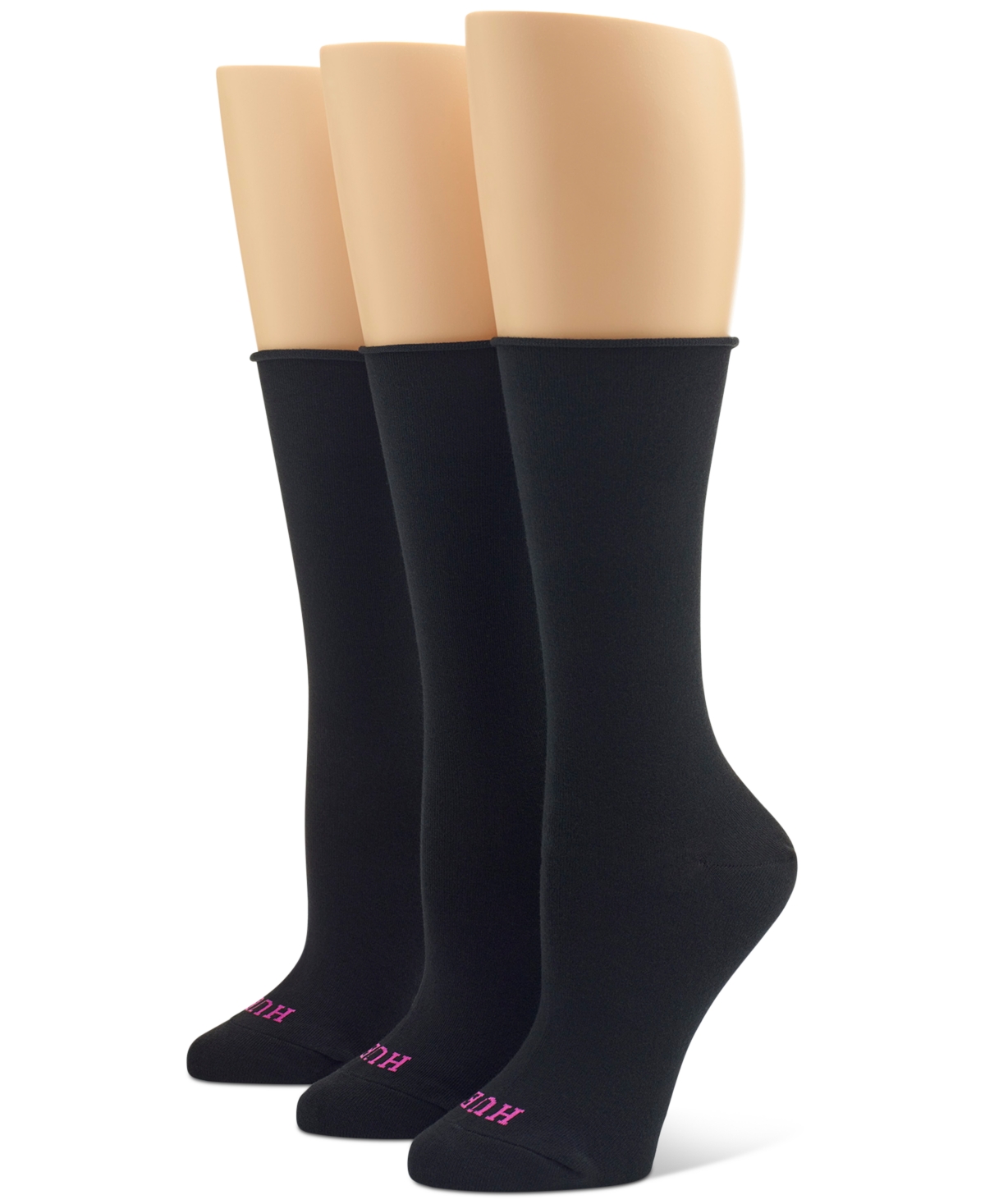 Women's Roll Top Socks 3-Pk U6487MP - Border Leo