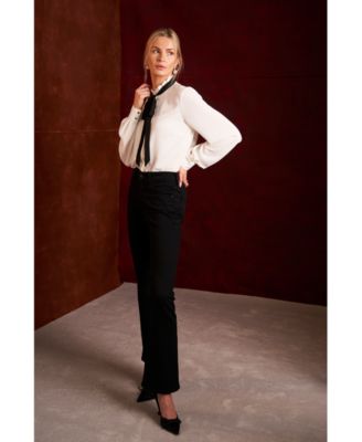 (取寄) シーシー レディース ロング スリーブ ブラウザ ウィズ ネック タイ CeCe women Long Sleeve Blouse with Neck Tie Rich Black CeCe Women's Long Sleeve Bow Tie Ruffle Neck Blouse - Macy's