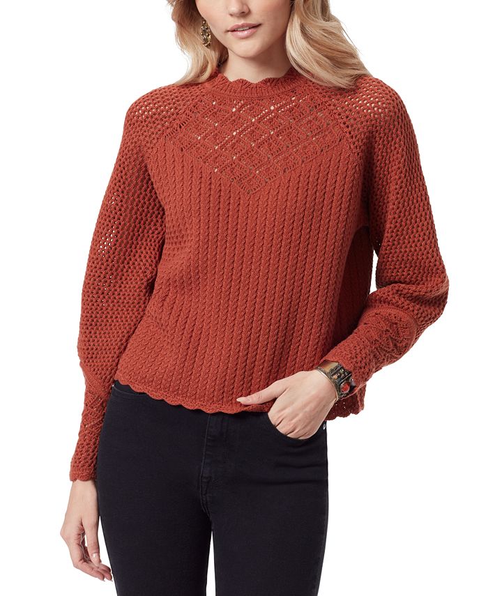 Scalloped deals neck sweater