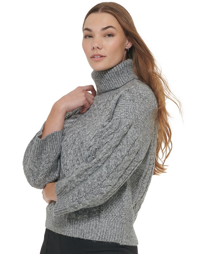 Calvin Klein Women's Cable Knit Turtleneck Sweater & Reviews Sweaters