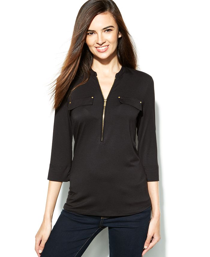 Introducir 55+ imagen calvin klein zipper blouse