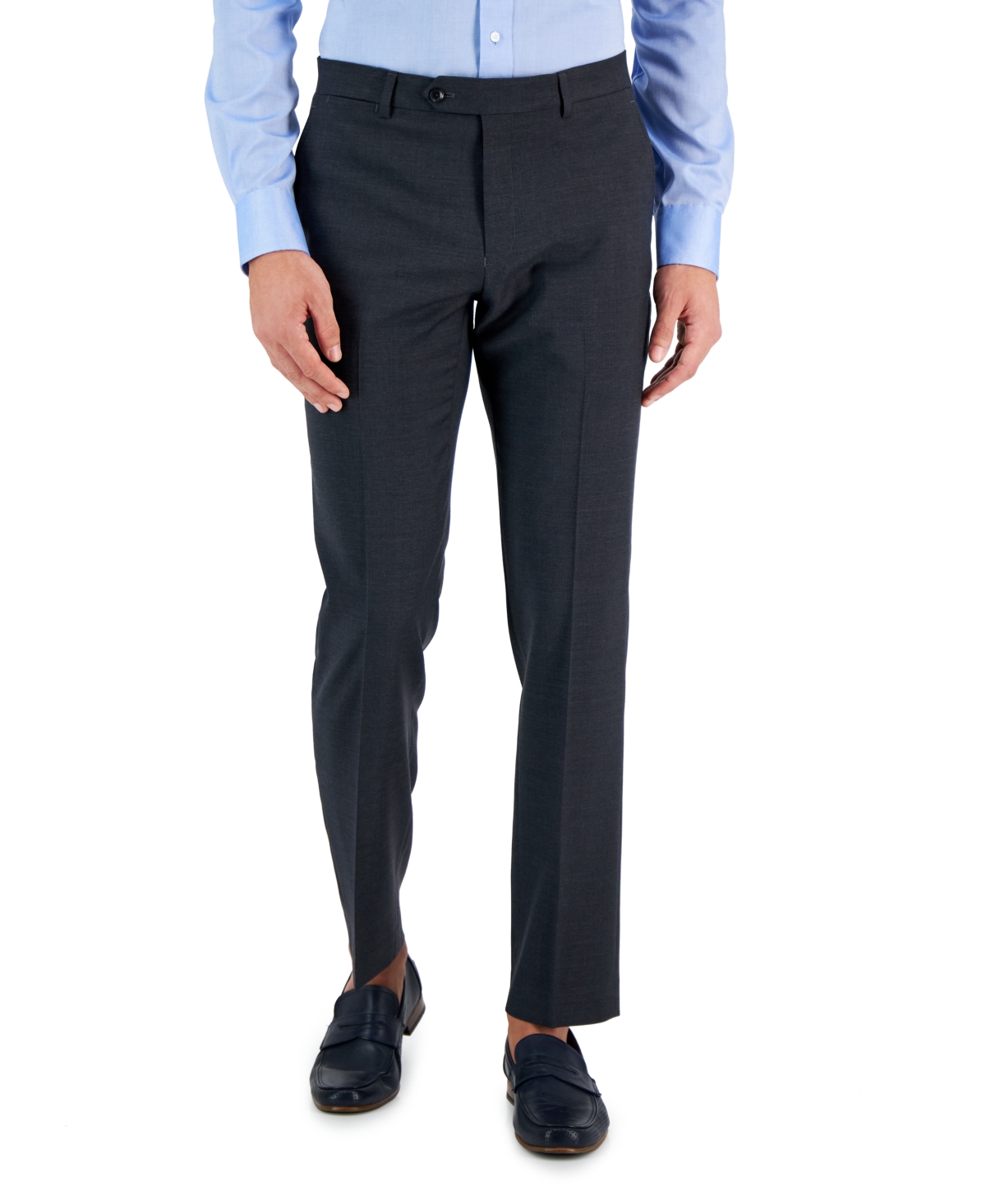 Shop Tommy Hilfiger Men's Modern-fit Wool Th-flex Stretch Suit Separate Pants In Charcoal