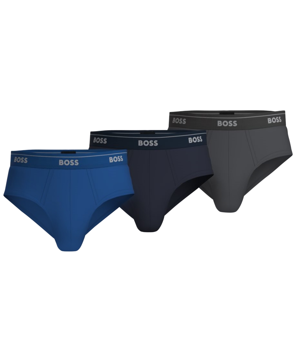 Boss by Hugo Boss Men's 3-Pk. Classic Assorted Color Solid Briefs - Blue