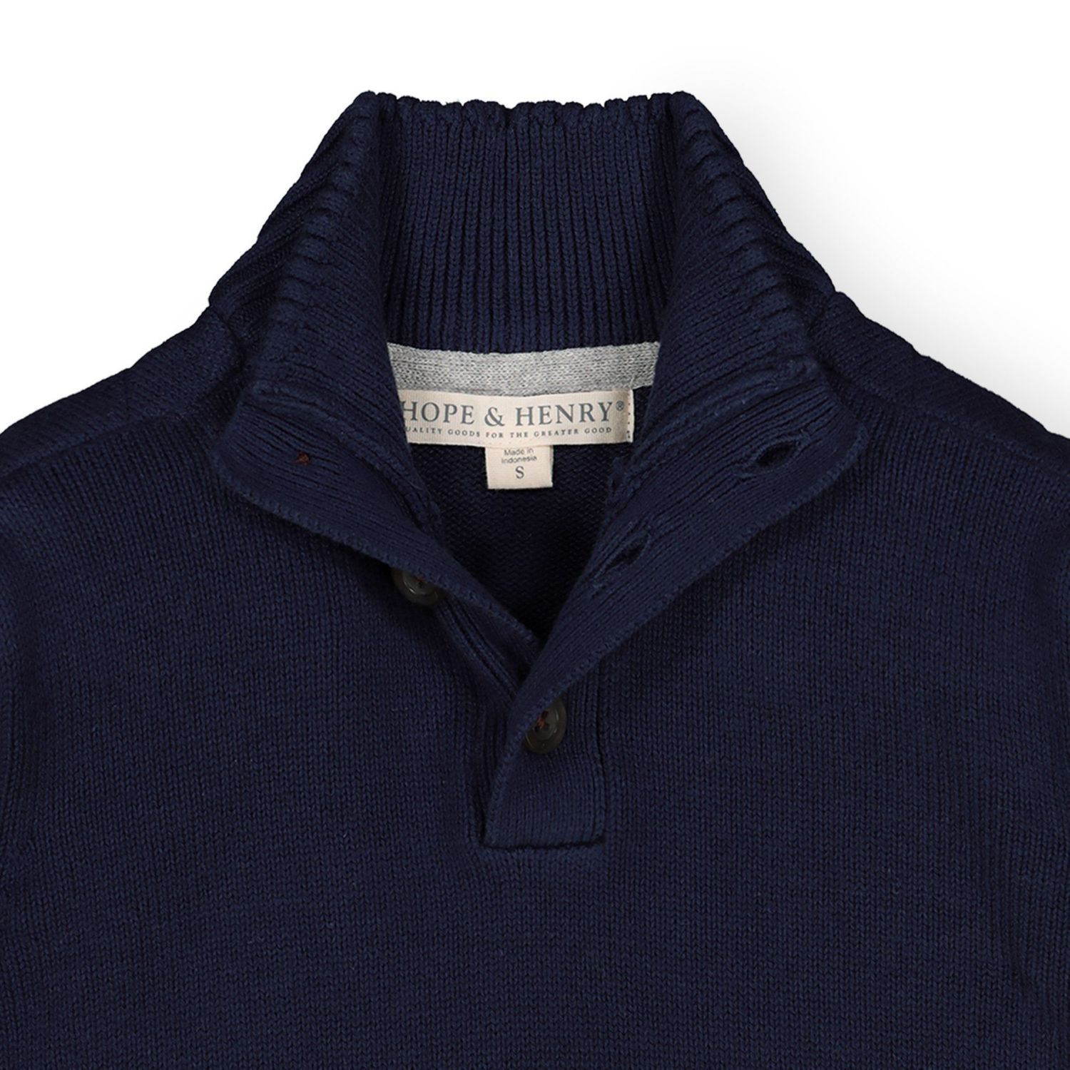 Baby Boys Long Sleeve Mock Neck Button Sweater