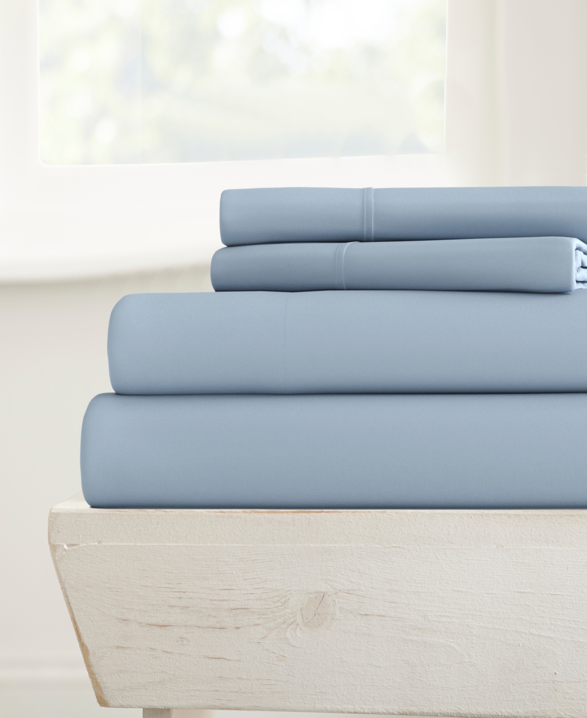 Ienjoy Home Style Simplified By The Home Collection 4 Piece Bed Sheet Set, Queen In Light Blue